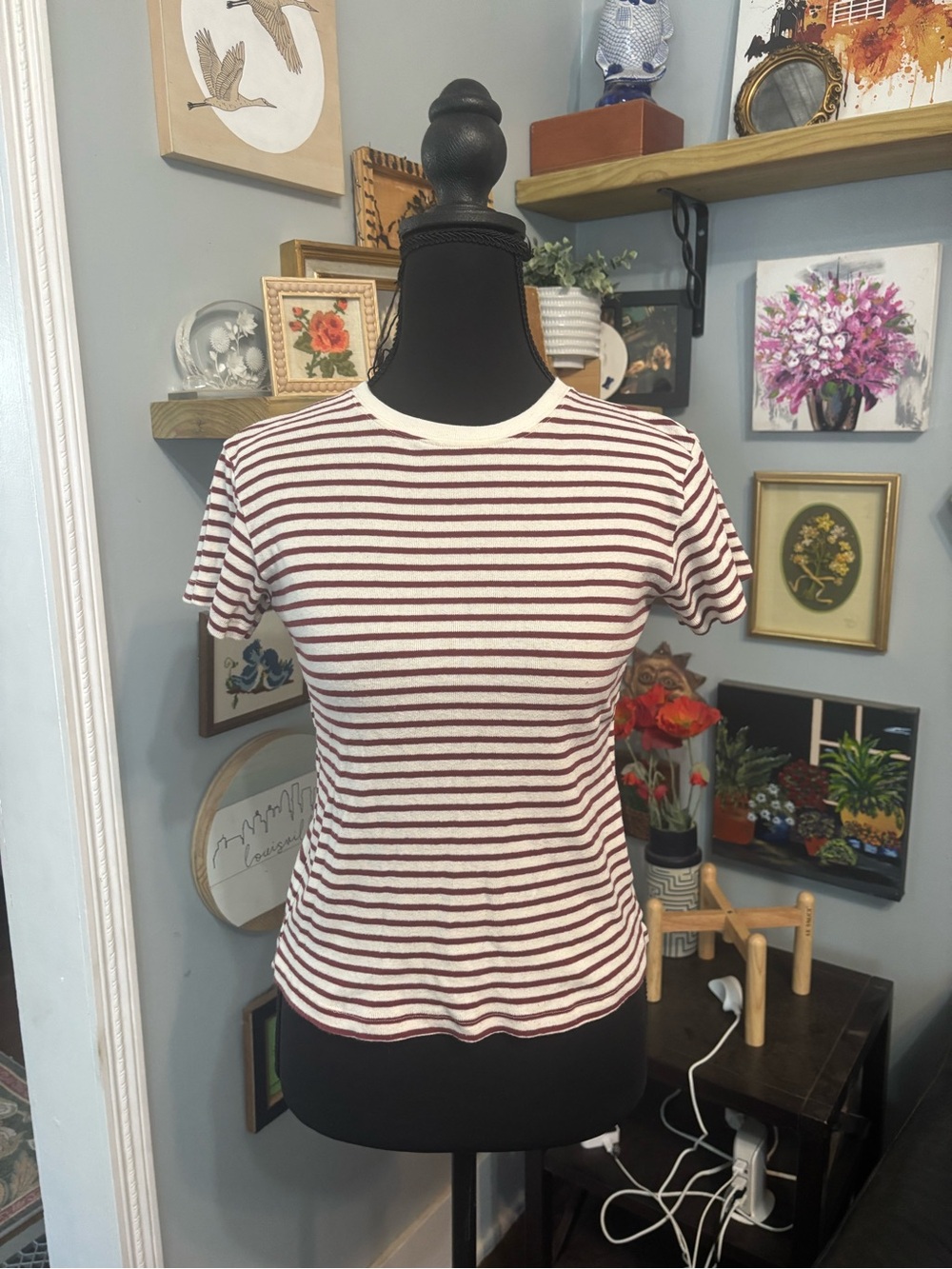 Brandy Melville striped short sleeve tee one size